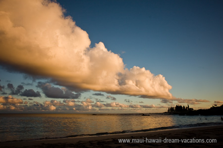 Maui Sunset Picture with Beautiful Clouds